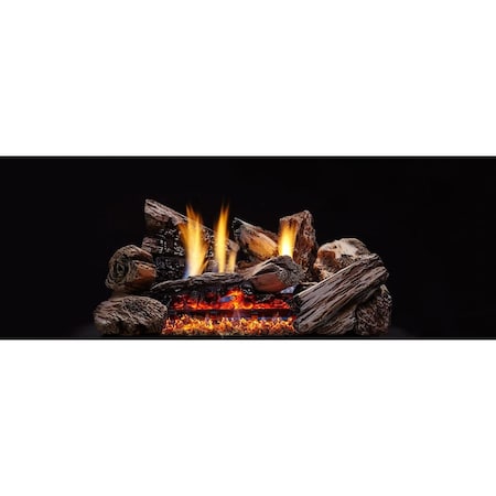 Monessen 24 in. Burncrete Hybrid Moxie Burner Log Set with Glow Getter - 8 Piece MX24-H